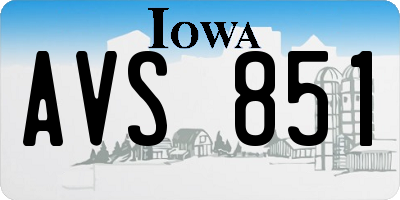 IA license plate AVS851