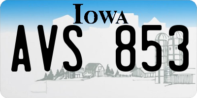 IA license plate AVS853