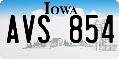 IA license plate AVS854