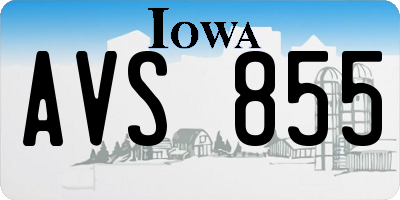 IA license plate AVS855