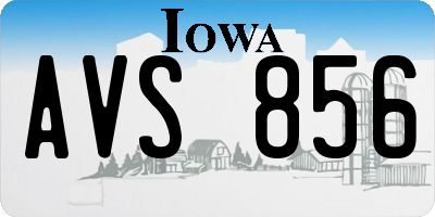 IA license plate AVS856