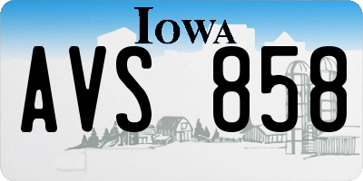 IA license plate AVS858