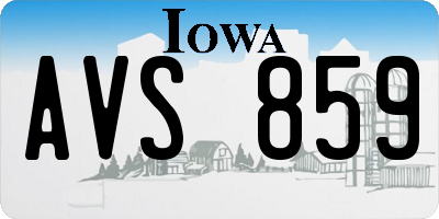 IA license plate AVS859