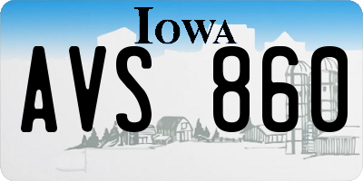 IA license plate AVS860