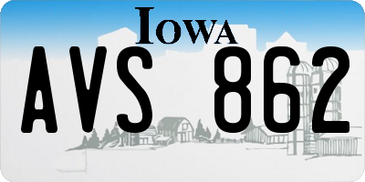 IA license plate AVS862