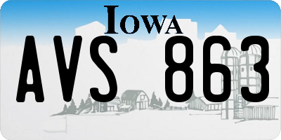 IA license plate AVS863