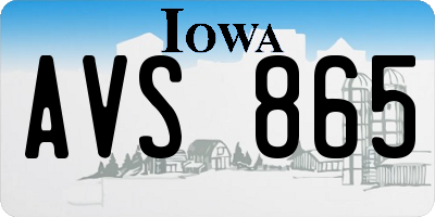 IA license plate AVS865