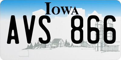 IA license plate AVS866