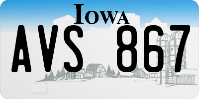IA license plate AVS867
