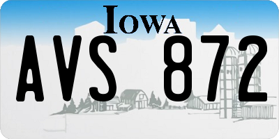 IA license plate AVS872