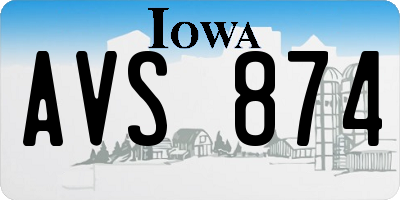 IA license plate AVS874