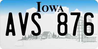 IA license plate AVS876