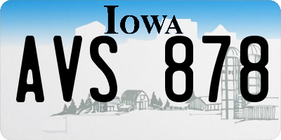 IA license plate AVS878