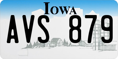 IA license plate AVS879