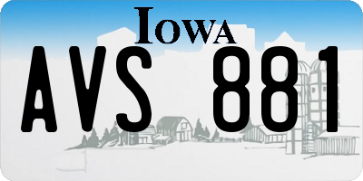 IA license plate AVS881
