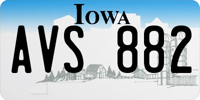 IA license plate AVS882