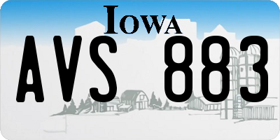 IA license plate AVS883