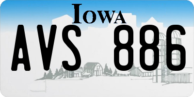 IA license plate AVS886