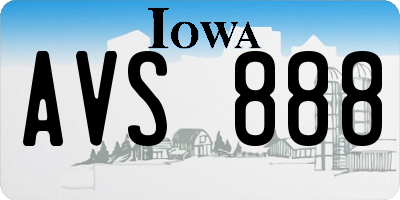 IA license plate AVS888