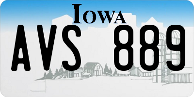 IA license plate AVS889