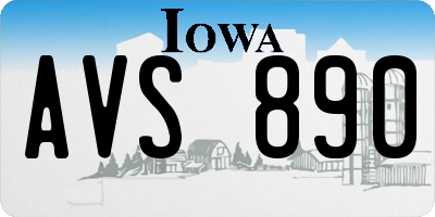 IA license plate AVS890