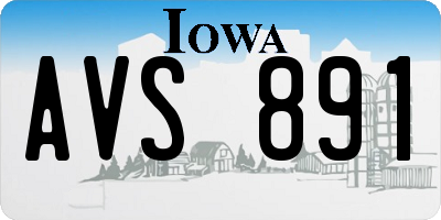IA license plate AVS891