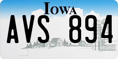 IA license plate AVS894