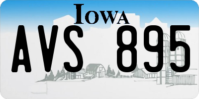 IA license plate AVS895