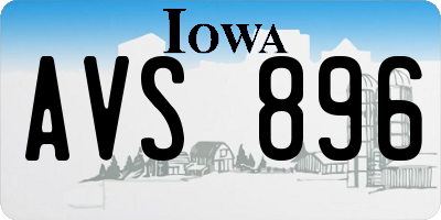 IA license plate AVS896