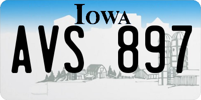 IA license plate AVS897