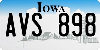 IA license plate AVS898