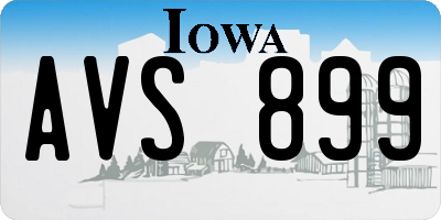 IA license plate AVS899