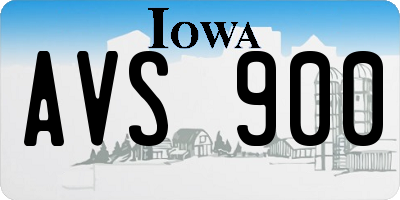 IA license plate AVS900