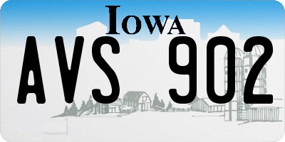 IA license plate AVS902