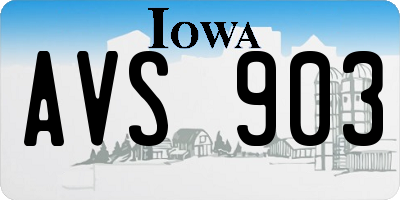 IA license plate AVS903