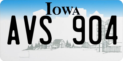 IA license plate AVS904