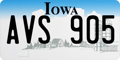 IA license plate AVS905