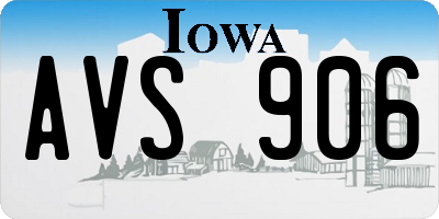IA license plate AVS906