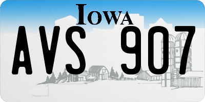 IA license plate AVS907