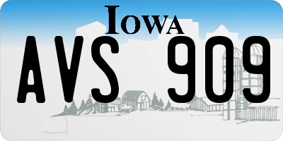 IA license plate AVS909