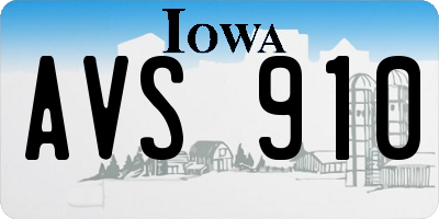 IA license plate AVS910