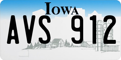 IA license plate AVS912