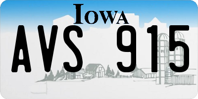 IA license plate AVS915