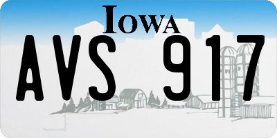 IA license plate AVS917