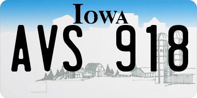 IA license plate AVS918