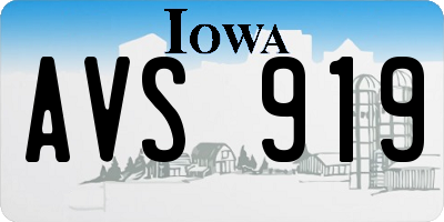 IA license plate AVS919