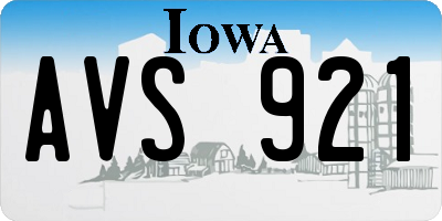 IA license plate AVS921