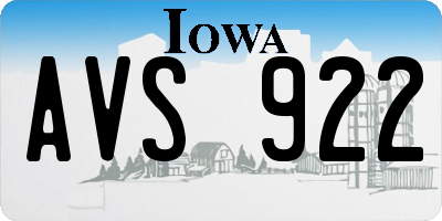 IA license plate AVS922