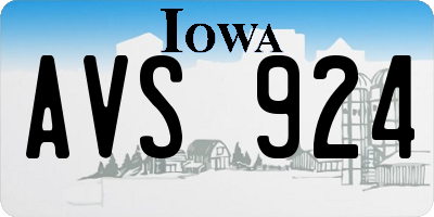 IA license plate AVS924
