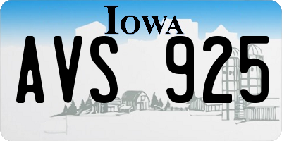 IA license plate AVS925